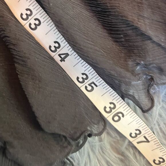 Tadashi Collection Black Silk Dress Pleated Waist & Flowing Skirt Size 8 P - Picture 6 of 6